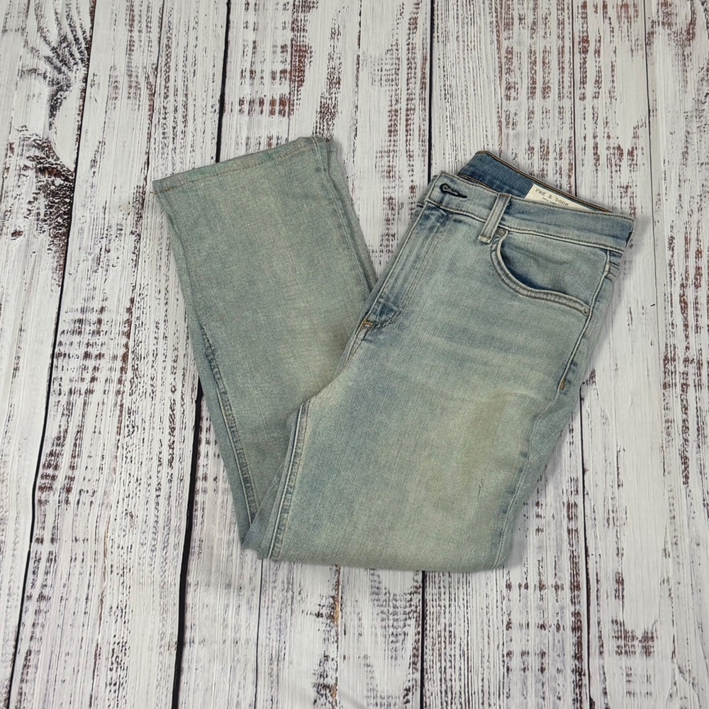 Rag Bone New York Womens Light‎ Wash Straight Leg Jeans Size 27 Crop Ankle